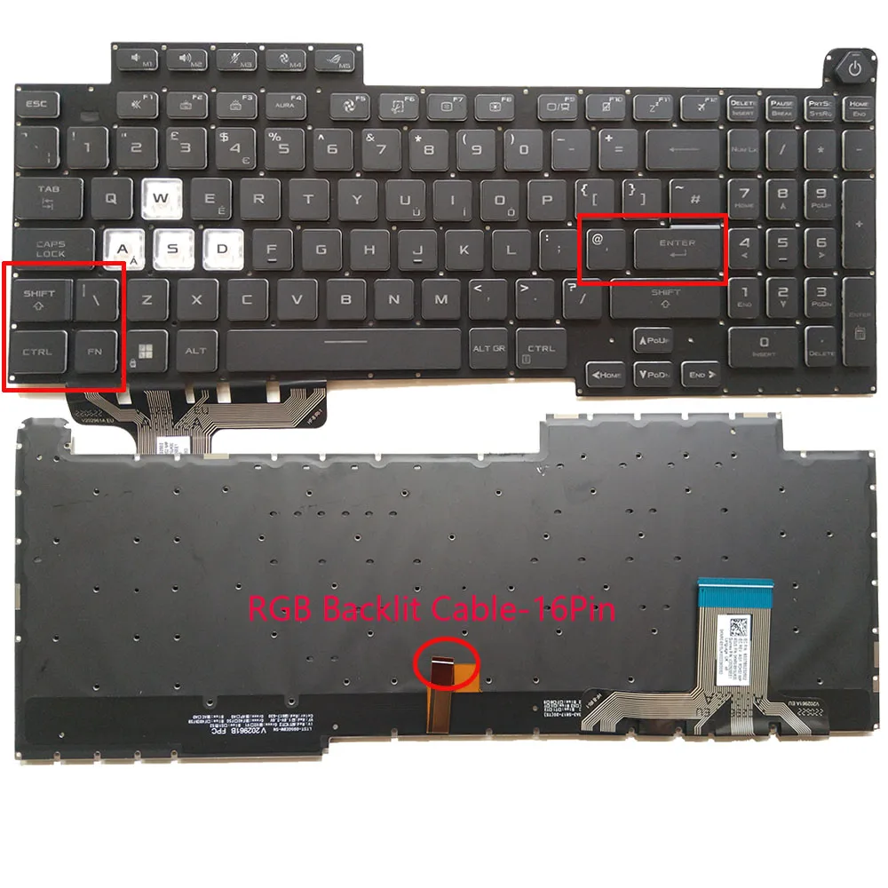 

UK RGB Backlit Keyboard For Asus ROG Strix G17 G713 G713Q G713QE G713QM G713QR