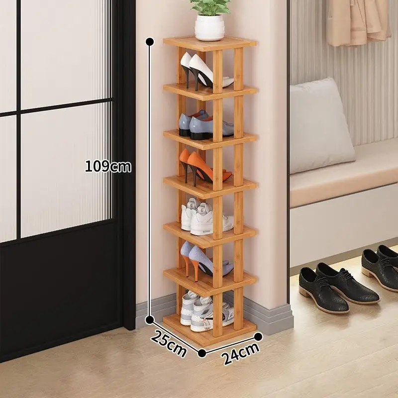 Hot Sales Hot Selling 7 Layer Phyllostachys Pubescens Fiberboard Shoe Organizer Display Shelf Space