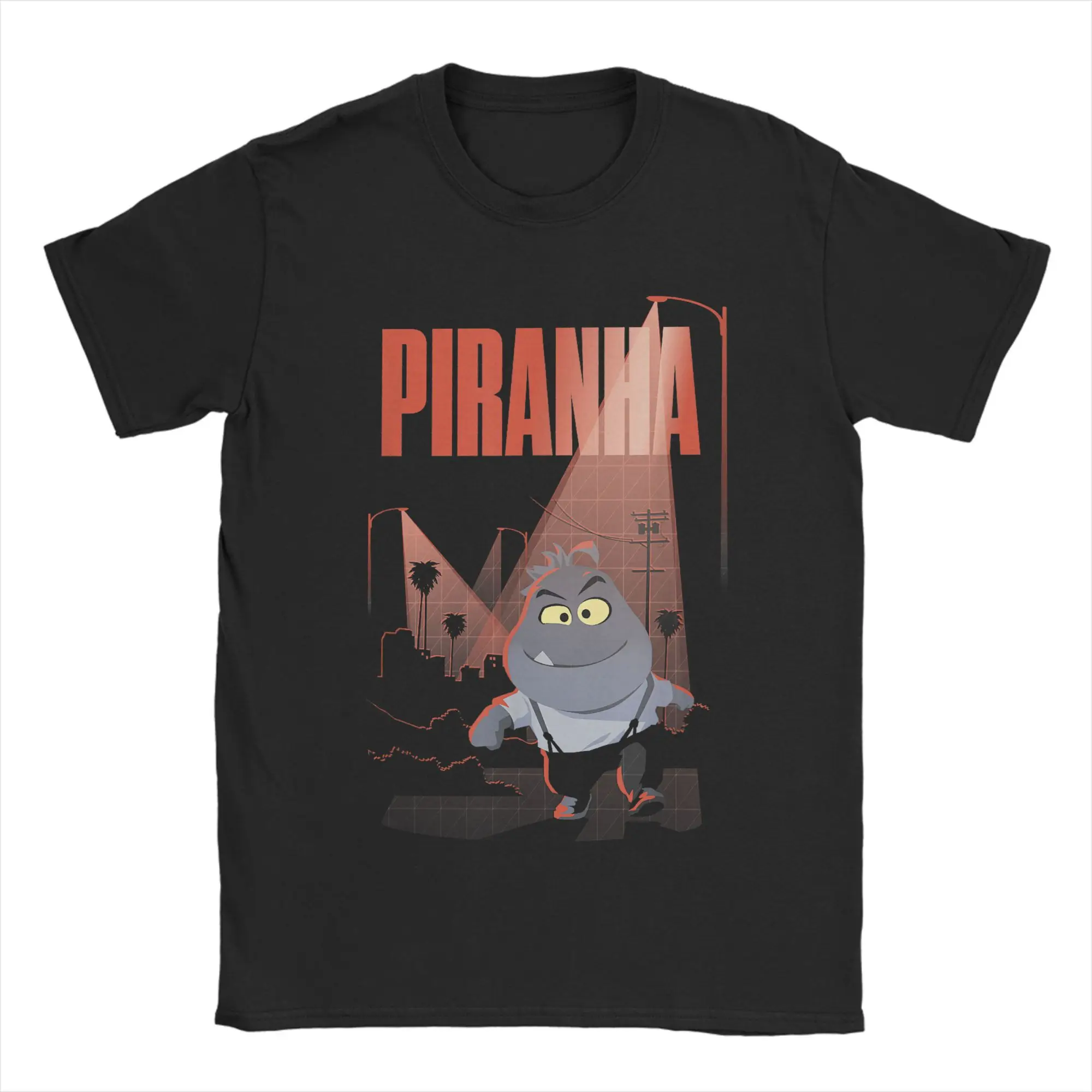 

The Bad Guys 2 Mr. Piranha City Street Light T Shirt Men's 100% Cotton Casual T-Shirts Crew Neck Tees Short Sleeve Clothes