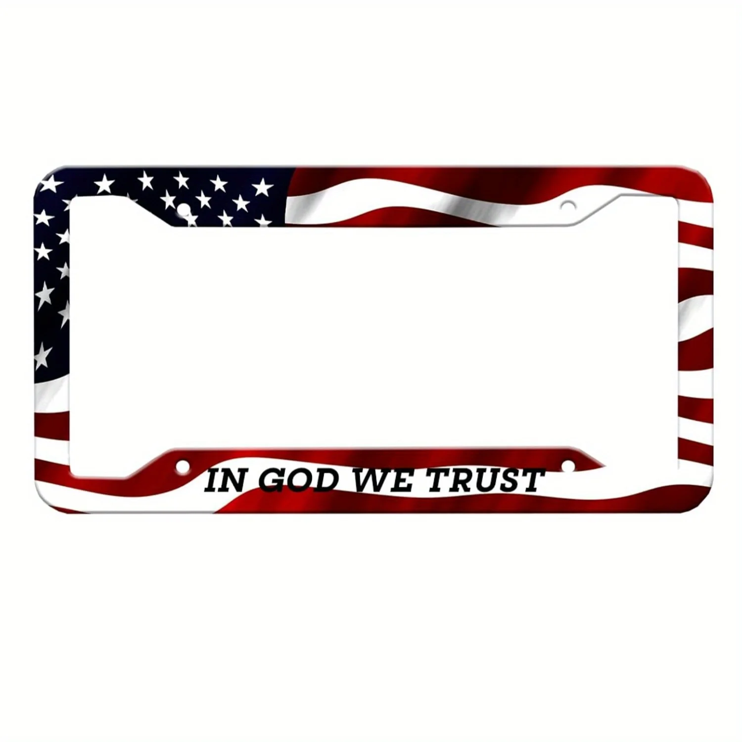 2D Flat Eagle Banner License Plate Frame, Independence Day Theme License Plate Cover Four-Hole Universal License Plate Frame