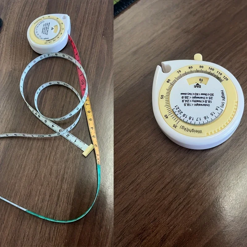 1 × 59.06 بوصة/59 بوصة شريط قياس الجسم BMI، مسطرة بلاستيكية قابلة للسحب مع مقياس متري وحقيبة على شكل دمعة - مثالية للأزياء