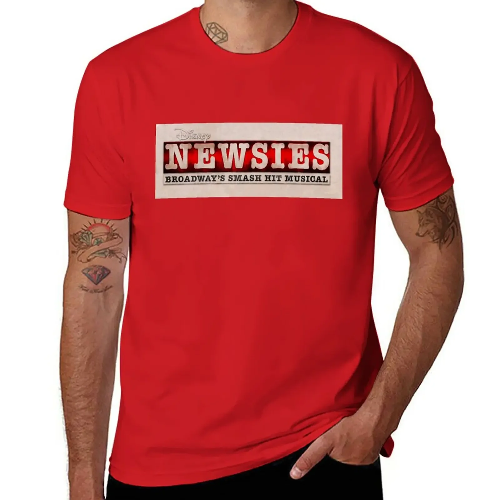 Colored Newsies Logo T-Shirt tops aesthetic clothes Short sleeve tee mens plain t shirts