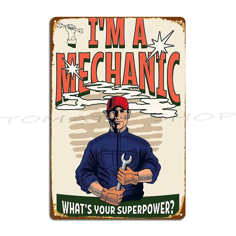 Grumpy Never Underestimate An Old Man With Mechanic Skills Mechanic Oil Splatter is man glitter  Metal Plaque