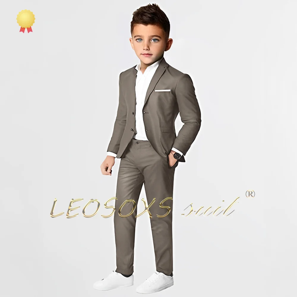 Children's classic suit 2 piece suit, boys' formal suit with notch lapels, elegant and comfortable, slim fit, 2 buttons design