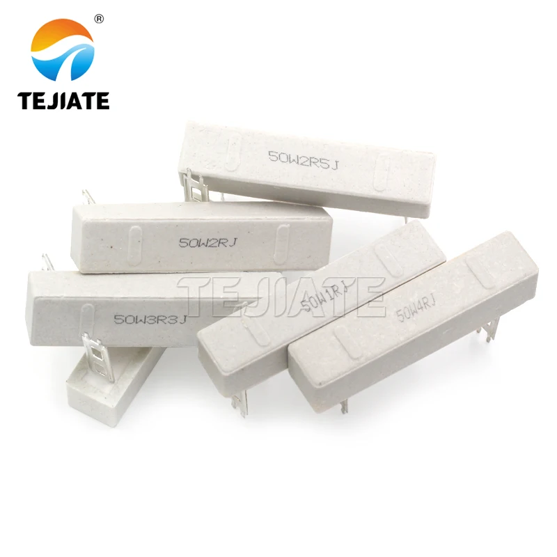 50W high power cement resistor 1R/2/3/4/5/6/8/10/12/20/25/100 ohm/200 ohm