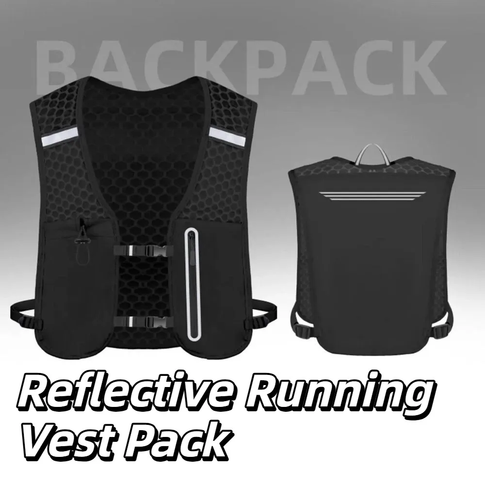 

Reflective Reflective Running Vest Pack 2L Waterproof Water Chest Pack Breathable Adjustable Cycling Vest Backpack