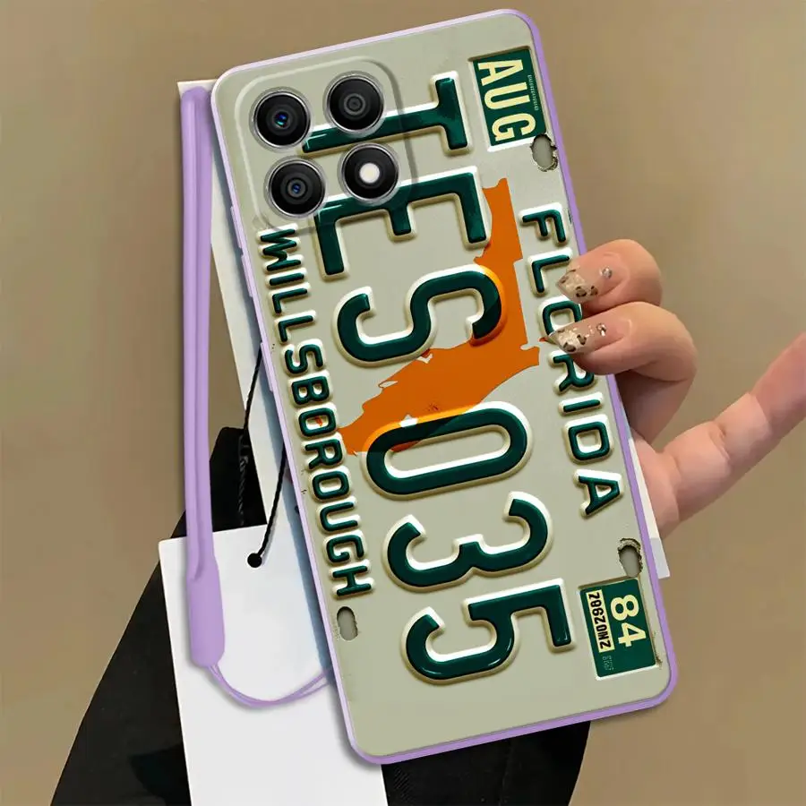 Case for Honor X5c X9a X8a X9b X9C X7d X9D X7a X8b X7b Soft Funda Phone Cover Vintage License Plate