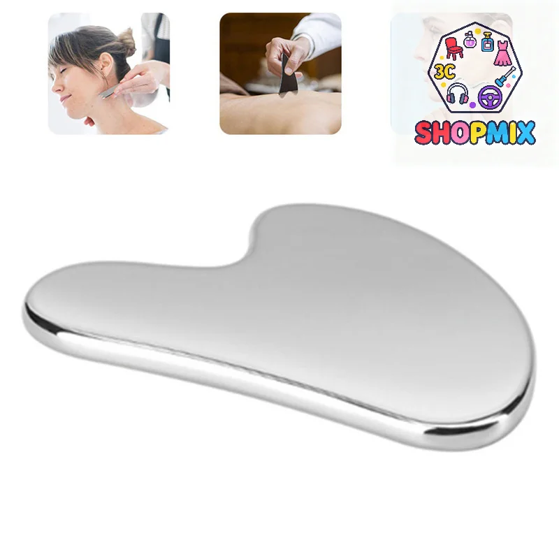 Face Guasha Scraper Stainless Steel Gua Sha Massager Body Neck Back Stress Relief Beauty Tool Skin Scraping Lymph Detox Massage