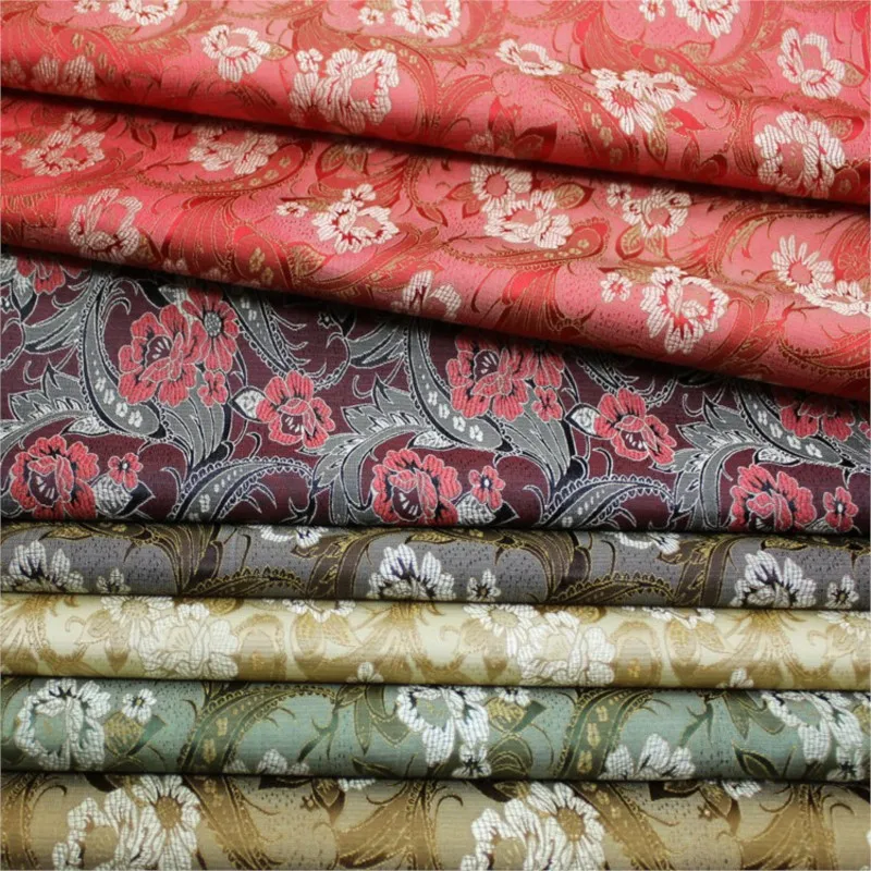 

Chinese-style cheongsam film and television decoration handicrafts clothing silk satin jacquard woven brocade pipa flower fabric