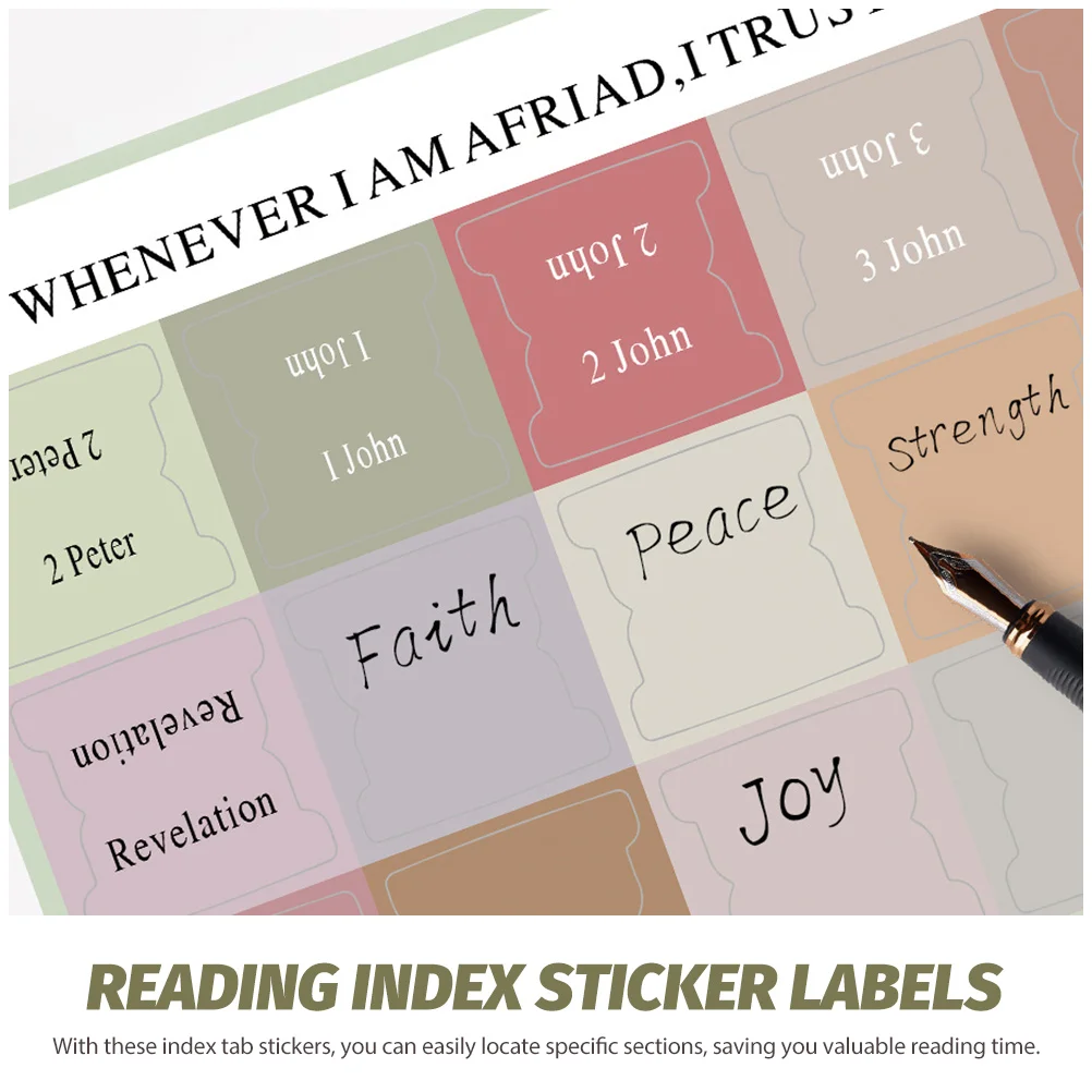 

5 Sheets Self-Adhesive Book Index Labels Clear Font Easy Reference Colorful Decoration Study Accessories Study Tabs For
