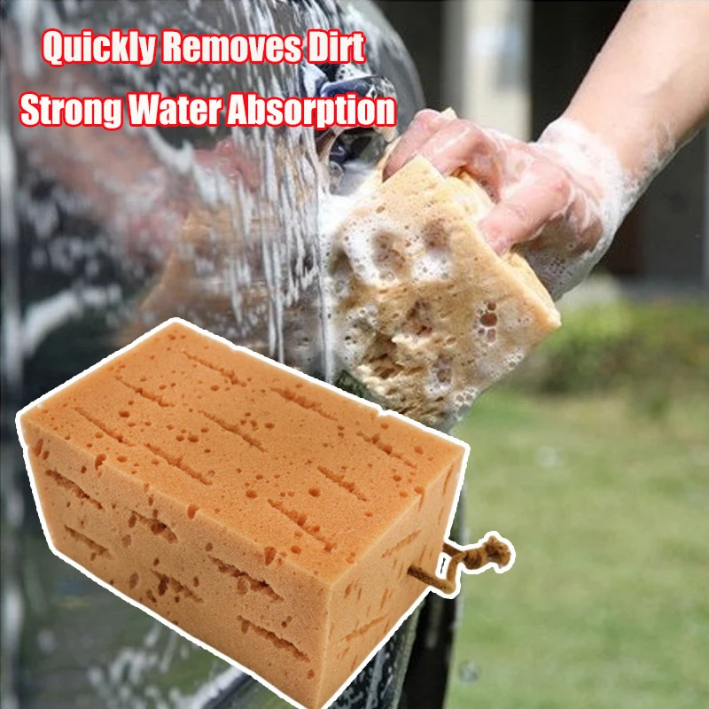 

Yellow Car Wash Sponge Super Absorbent Extra Large Honeycomb Coral Cleaning Sponge Block Car Cleaning Tools Car Accessories