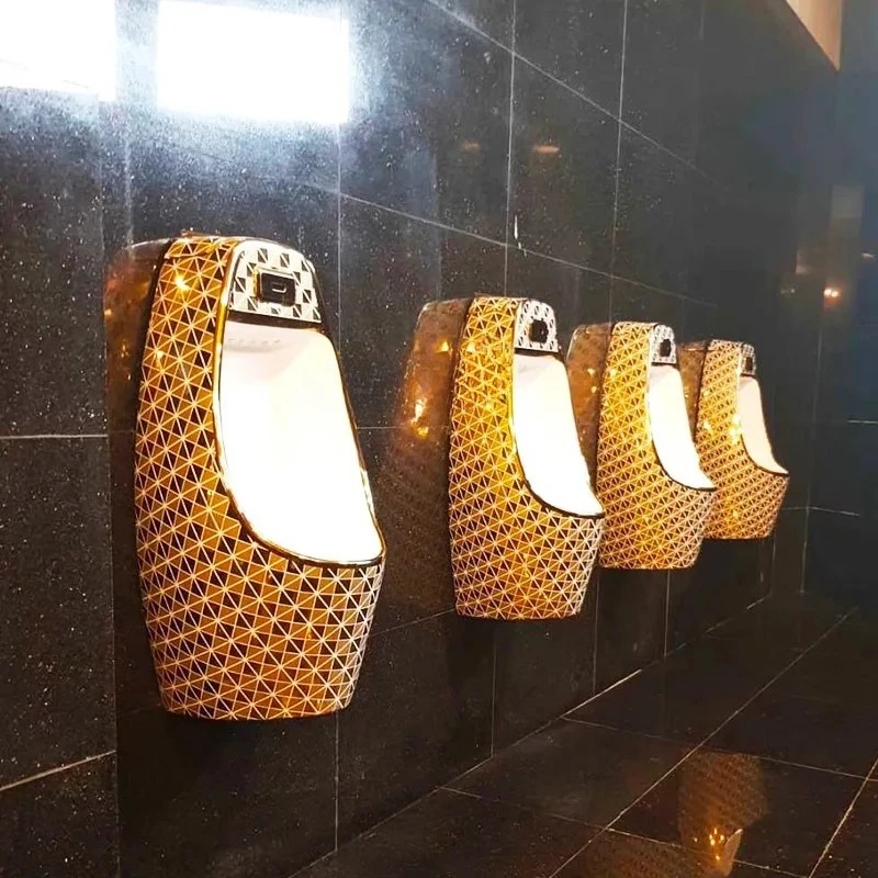 

Light luxury induction golden urinal hotel KTV hotel wall-mounted color bathroom urinal