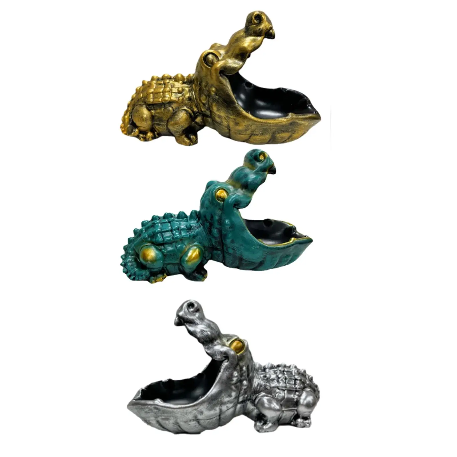 

Alligator Figurine Decorative Desk Storage Tray Animal Sculpture for Cabinet