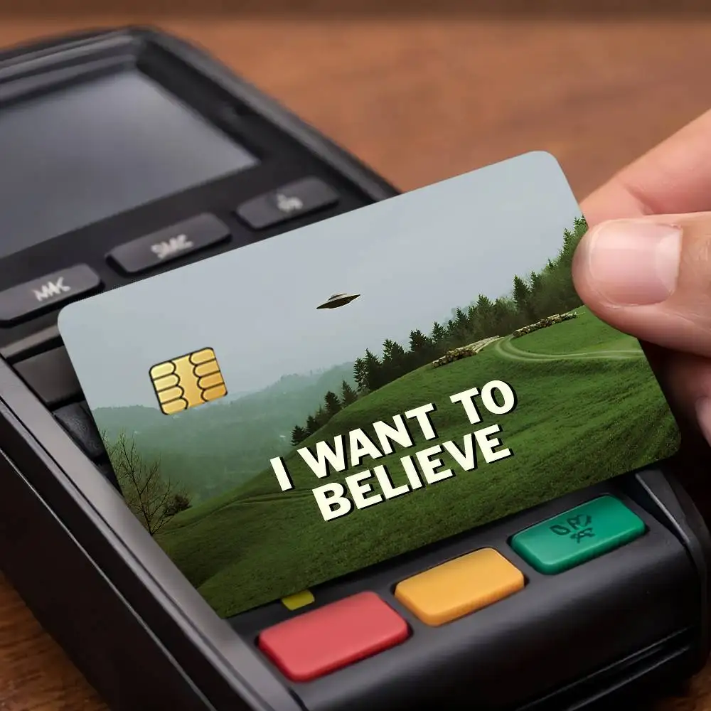 Class The X-Files Vintage Credit Card Public Transportation Cards Protective Sticker Waterproof Card Face Decoration 4PCS