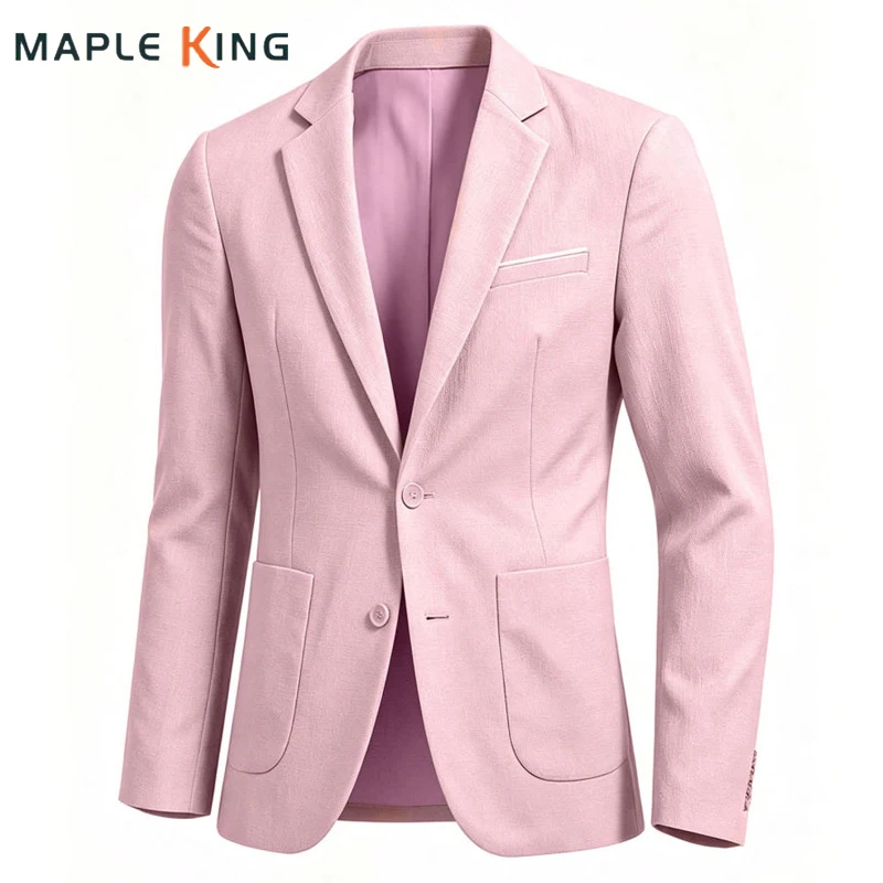 Summer Casual Blazers for Man Jaqueta Masculina Social Vintage Two Buttons Designer Blazers Para Hombres Business Thin Outwear