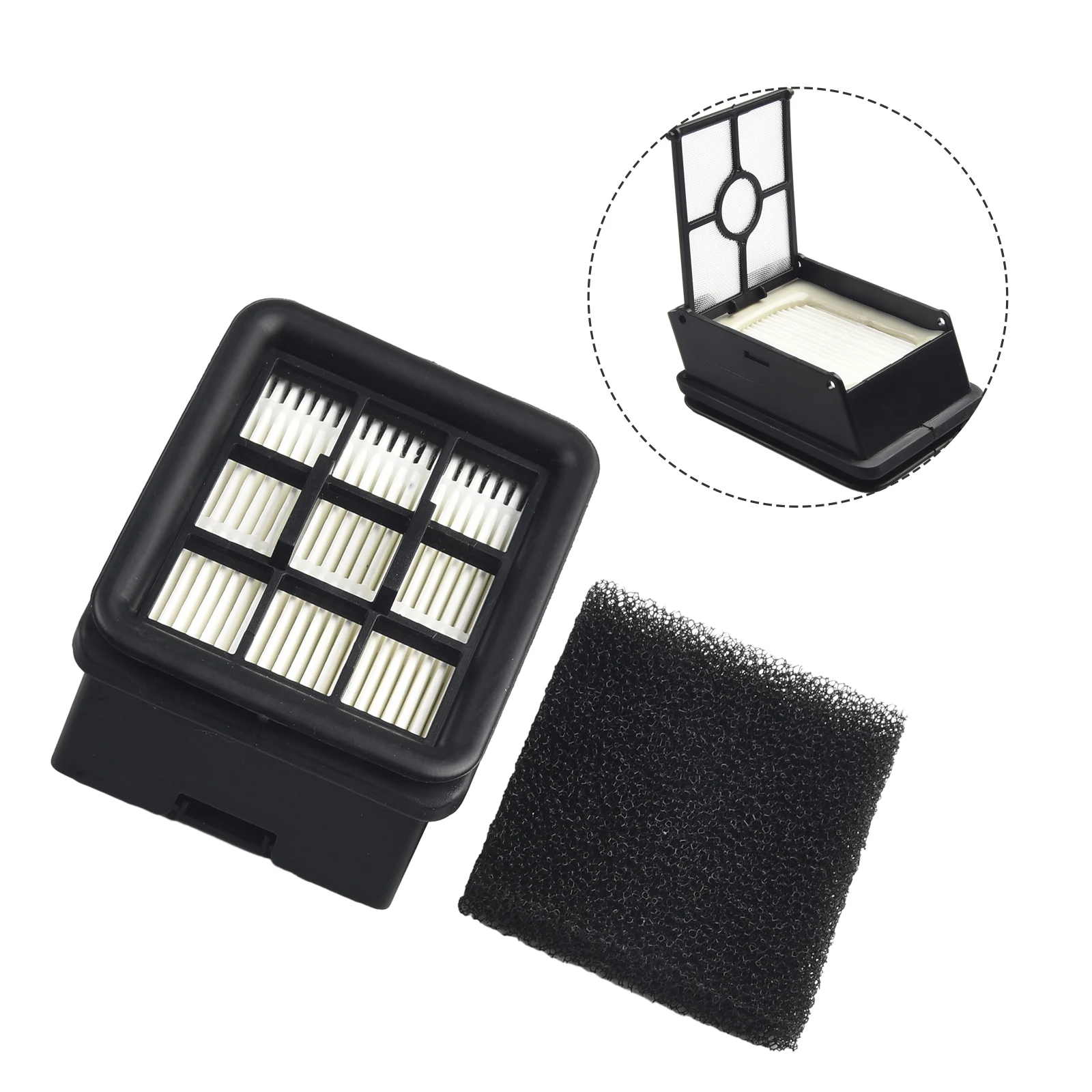 2Pcs Filters With Roller Brush For Bissell CrossWave HF3 Cordless Wet/Dry Vacuum Cleaner Filters Brush Kit 3649A