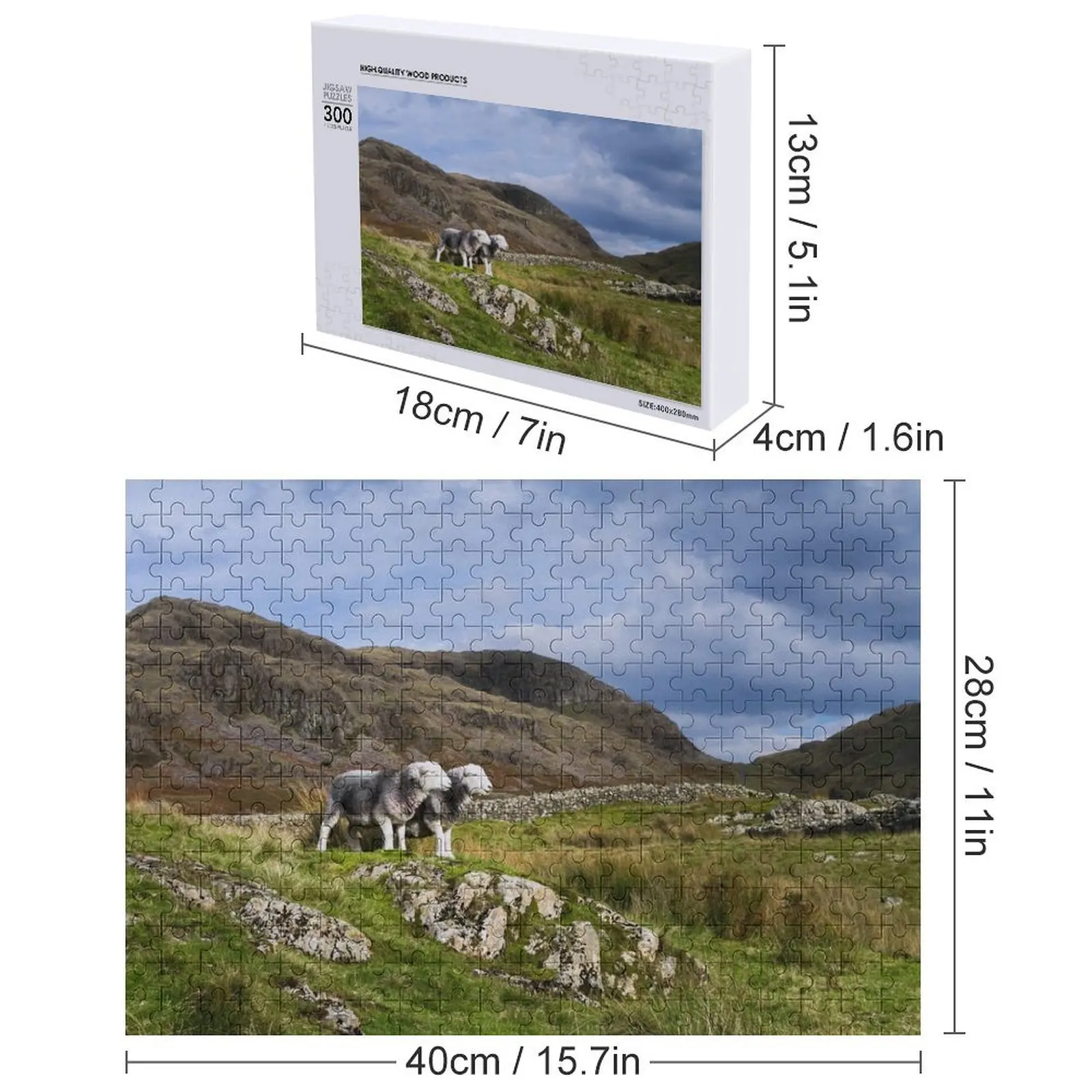 Herdwick ovelhas no distrito do lago quebra-cabeça bebê de madeira personalizado quebra-cabeça nome de madeira personalizado adultos quebra-cabeça