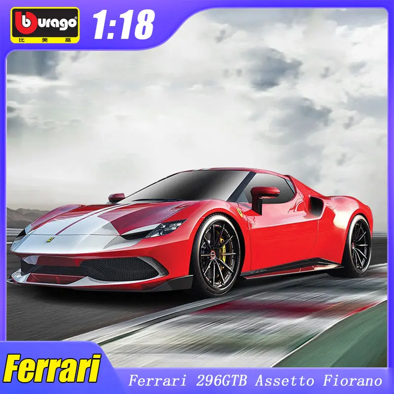 

1:18 Bburago Ferrari 296GTB Assetto Fiorano Sports Model Car Diecast Edition Toys Alloy Luxury Vehicle Collection Ornaments Gift