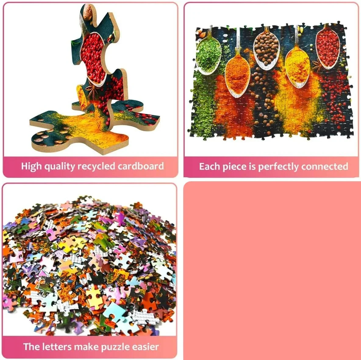 World Spices Wooden Jigsaw Puzzle 120/300/500/520/1000/1314 Pcs Challenging Family Activity Floor Game for Gameroom Bedroom