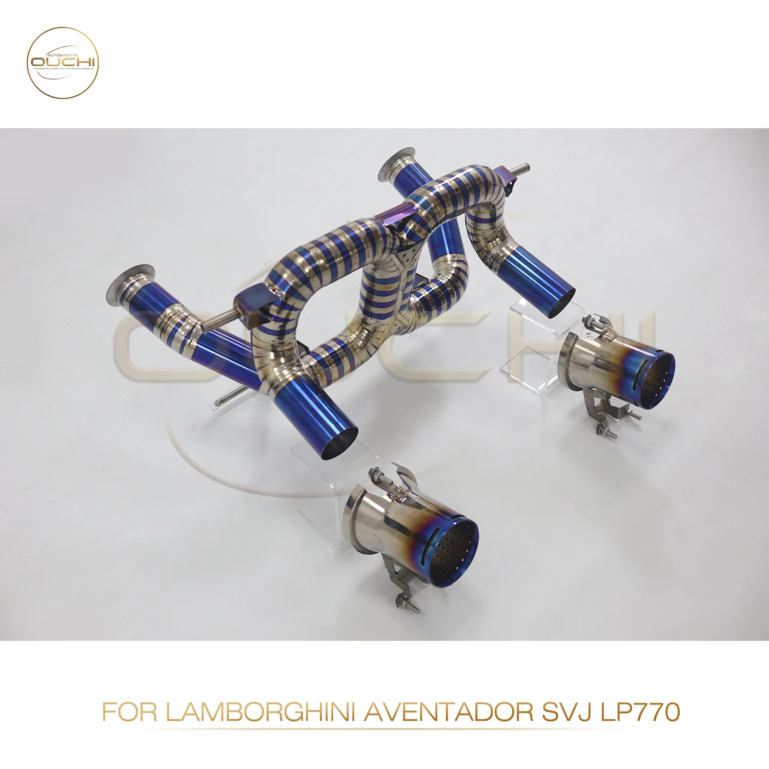 

OUCHI Factory Direct Sales TC4 Catback for Lamborghini Aventador SVJ LP770 TC4 Straight Exhaust With Tips Easy Install No Valve