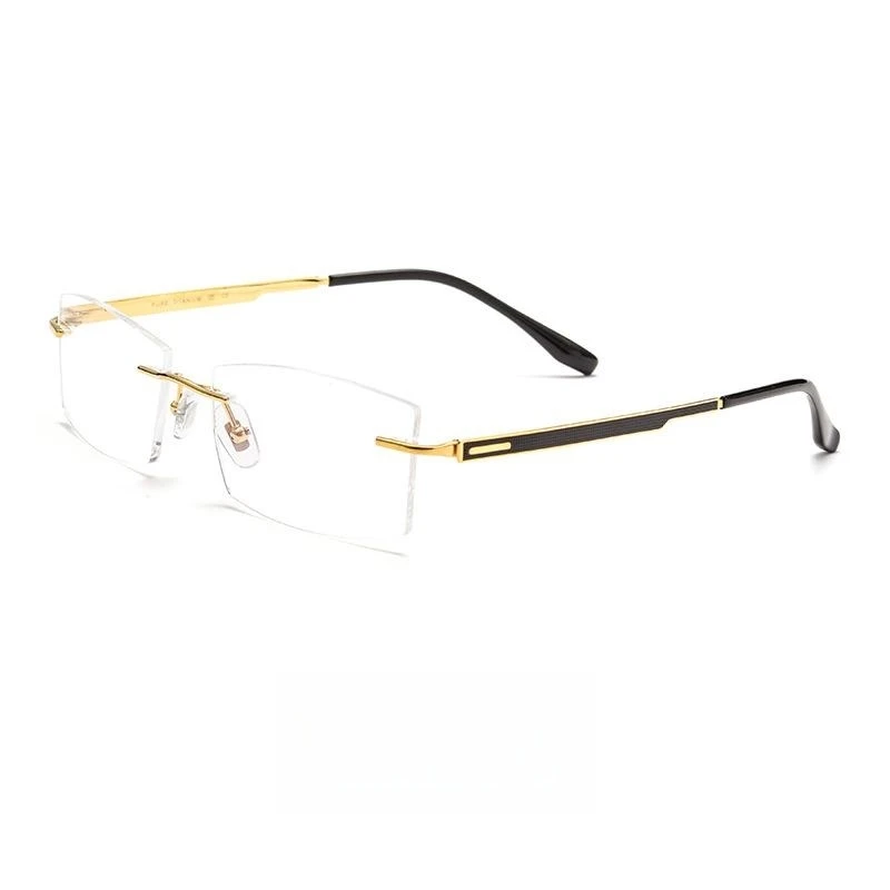 FIRADA Fashion Luxury Glasses Vintage Pure Titanium Square Rimless Eyewear Business Prescription Eyeglasses Frame For Men 89158