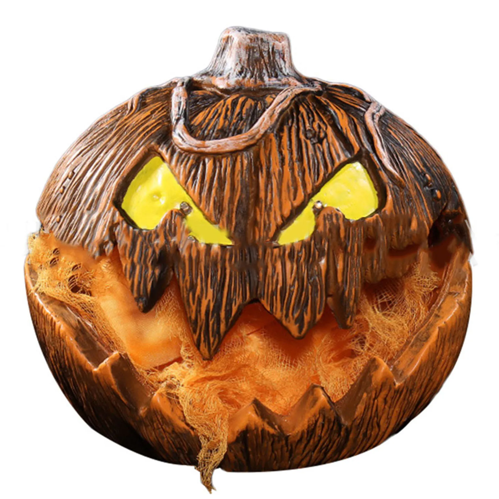 

For Halloween Decor Pumpkin Ornaments Pumpkin Head Decor Accessories Plastic Without Batteries Voice-activated