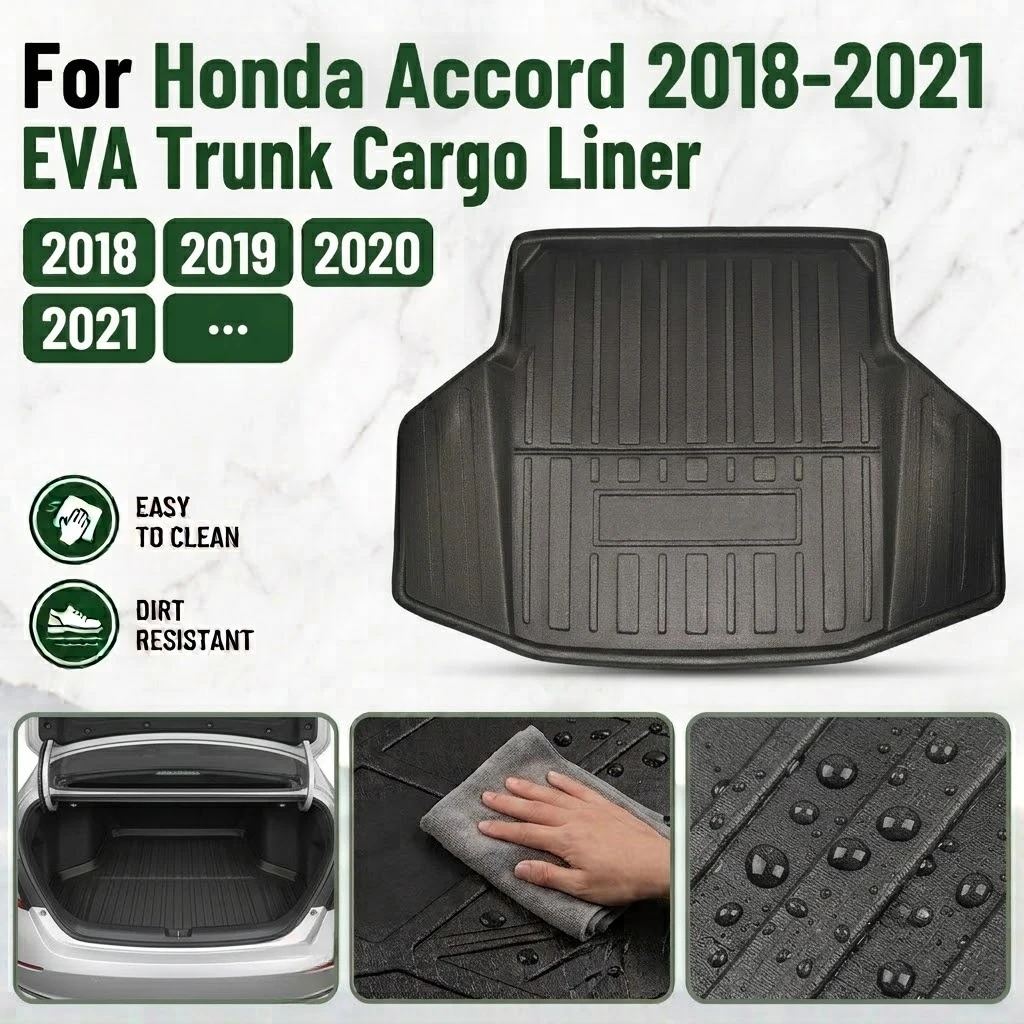 Für Honda Accord 2018-2021 Kofferraummatte Auto Heckkofferraummatte Kofferraumablage Bodenmatte Ladeflächenmatte Teppich Schmutzschutz Autozubehör