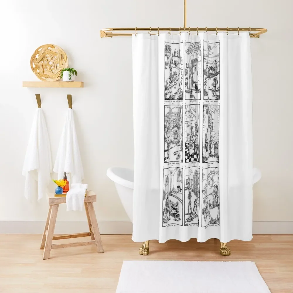 Nine Gates of the Kingdom of Shadows Shower Curtain For Bathroom Shower Anime Shower Anime Bathroom Curtain