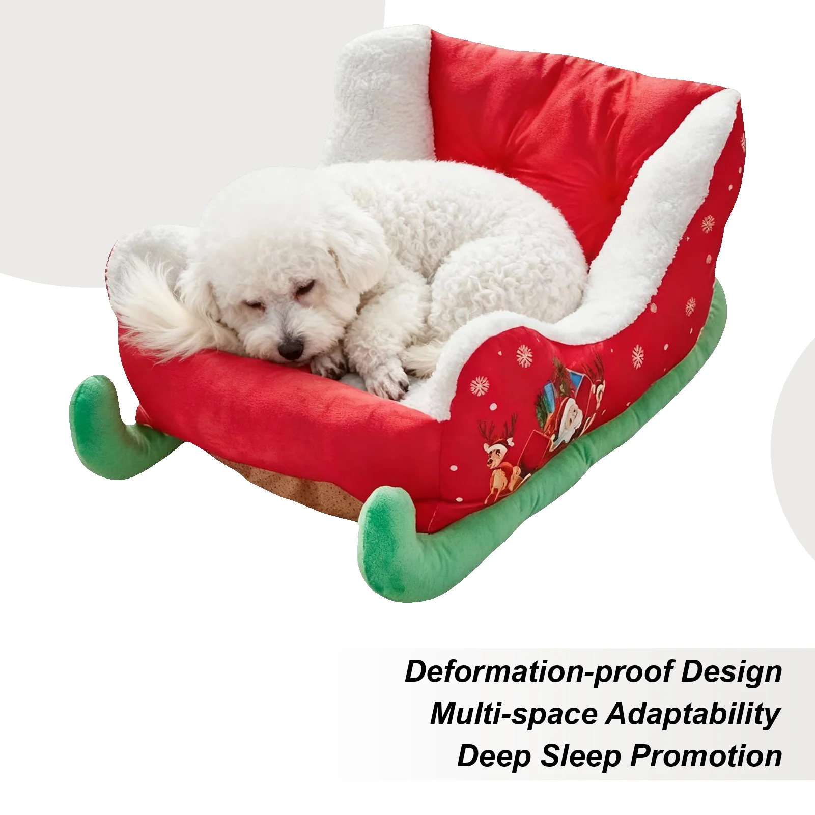 

Рождественская кровать для собаки, плюшевые рождественские сани для домашних животных, спальная кровать для щенка, спальное гнездо для спальни, гостиной, дома, зимнего балкона