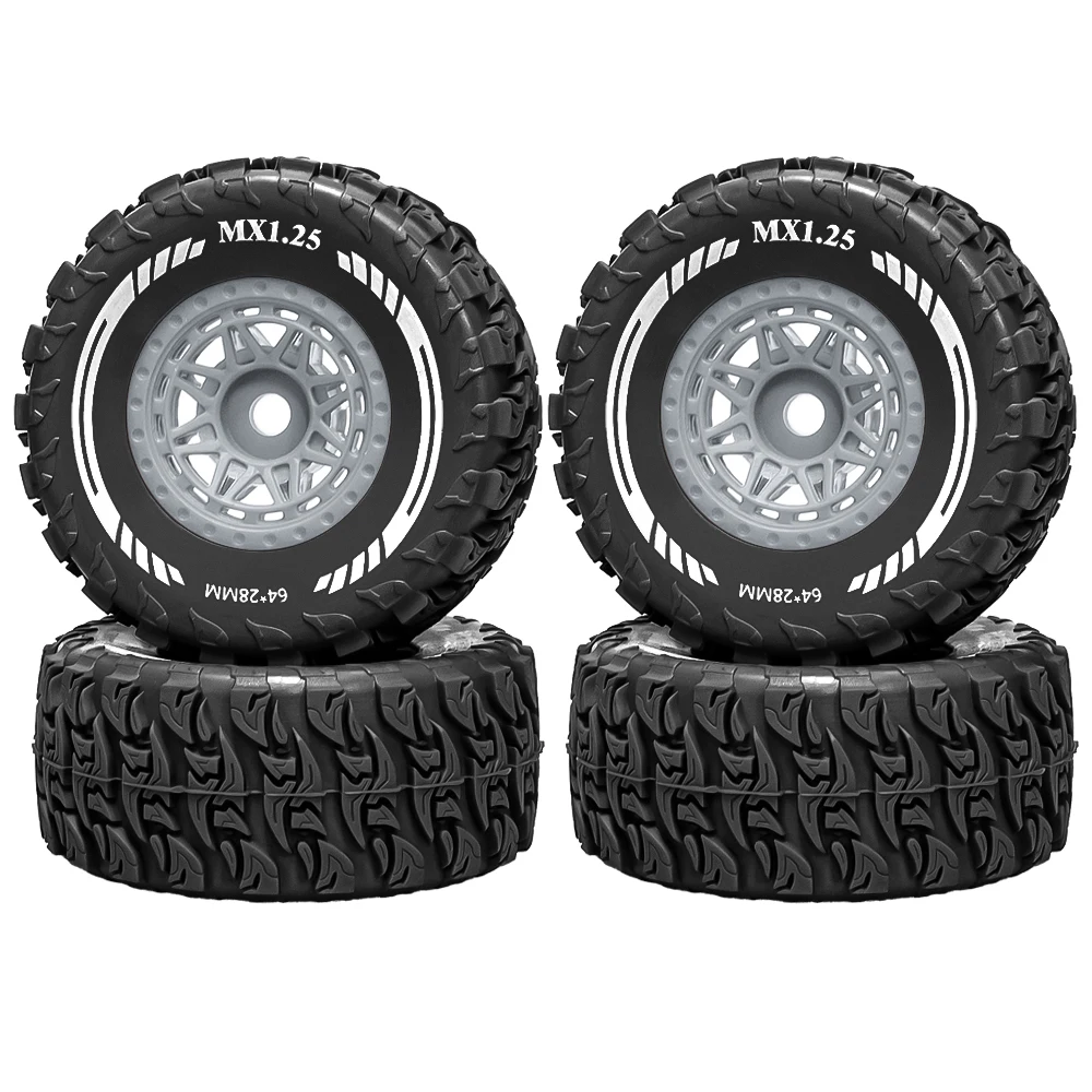 

1.25 Inch Wheel Tire Colored Set MX1.25 High Grip Anti-skid Upgrade Kit for 1/14 1/16 1/18 Scale RC On/Off-Road Racing Car Tyre