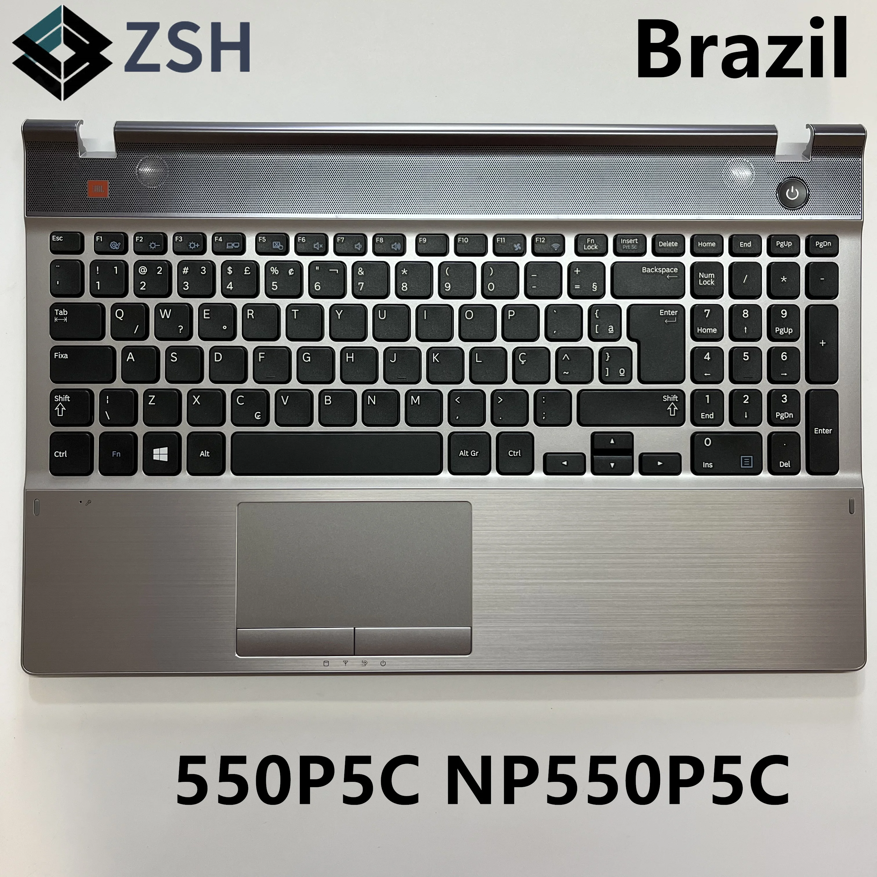 BR New laptop Brazil keyboard with touchpad palmrest for Samsung NP550P5C 550P5C Laptop Keyboard C Cover