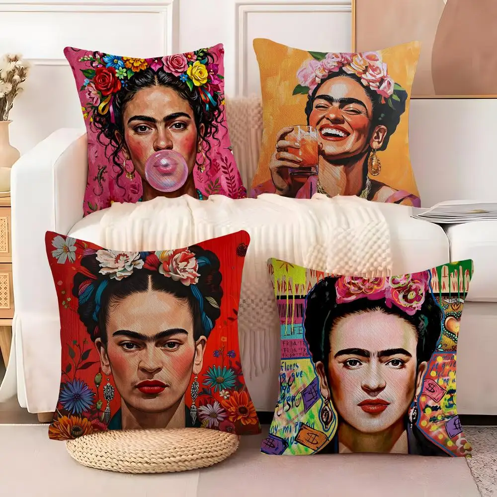 Classic Artist Frida Kahlo Cushion Cover  Plush Fabric Soft Double Sided Print Sofa Cushion Cover Throw Pillow Covers