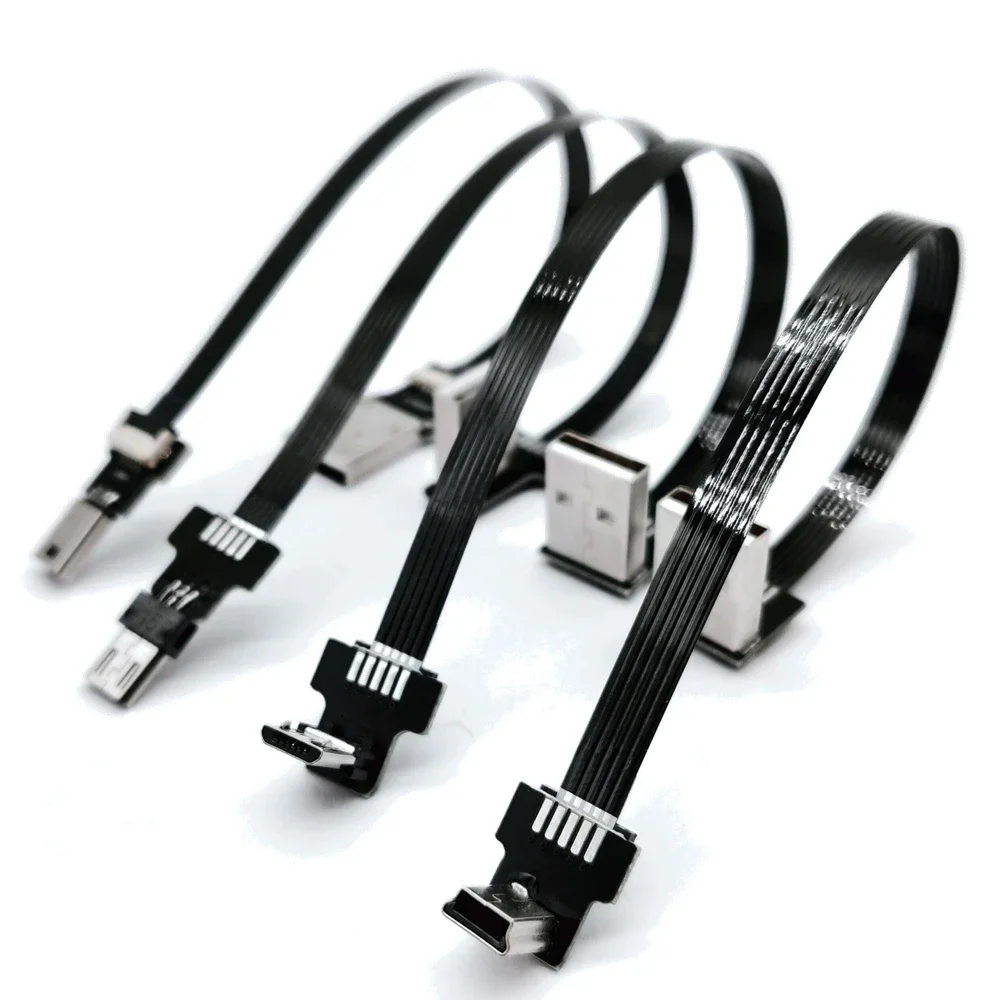 FFC 5PIN Micro MINI USB FPV slim flat soft flexible FPC charging cable, suitable for FPV brushless handheld Gimbal displays