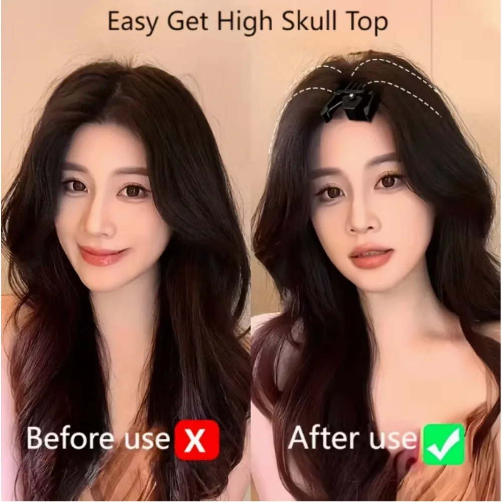 مشابك شعر تكثيف الجذر أداة تصفيف بلاستيكية للغرة والملمس خالية من الحرارة لرفع فوري لجميع أنواع الشعر باللون الأسود الاحترافي #6