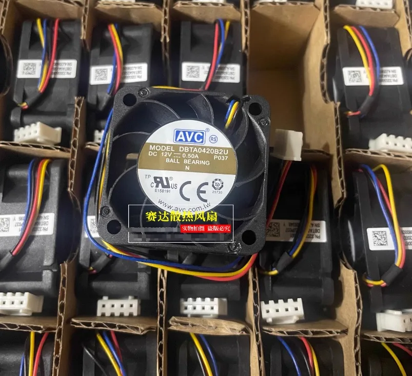 AVC DBTA0420B2U P037 DC 12V 0.50A 40x40x20mm 4-Wire Server Cooling Fan