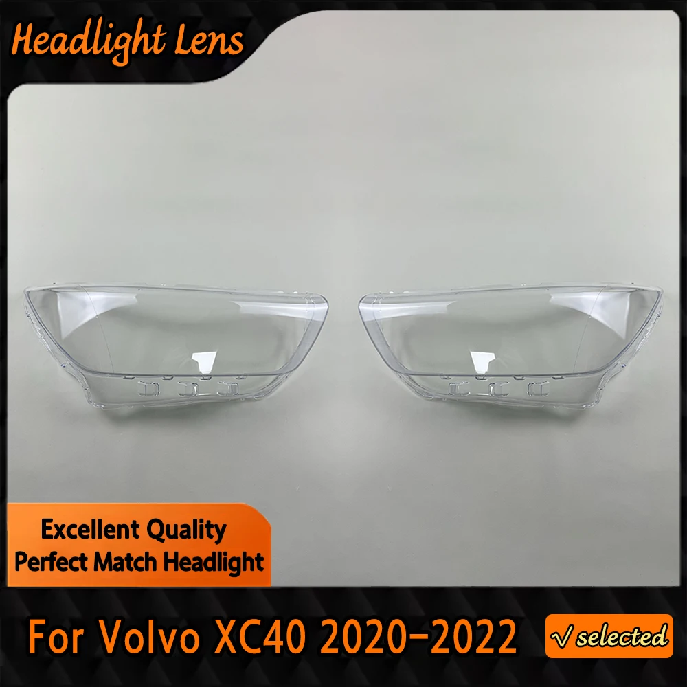 

For Volvo XC40 2020 2021 2022 Front Headlamp Cover Transparent Headlight Shell Lens Plexiglass Replace Original Lampshade