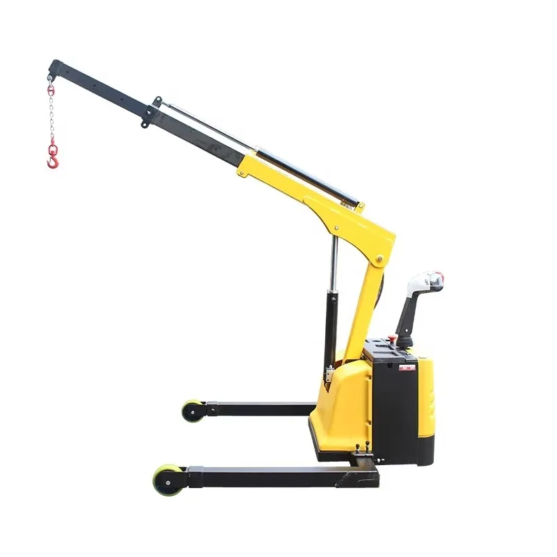 Automatic Electric Floor Crane with Hydraulic Telescopic Boom – 1.5 Ton Capacity, Remote Control & 360° Rotation for Workshop