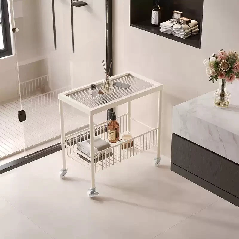 

Carbon Steel Rolling Bathroom Cart Narrow Gap Storage for Toiletries Stable Organizer for Toilet & Bathtub Side