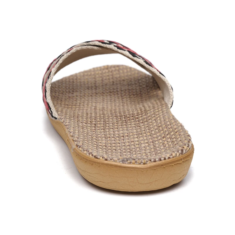 Simple Linen Sole Shoes Casual Open Toe Slip On Shoes Comfortable Indoor Home Slippers