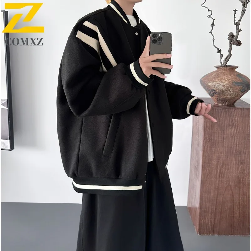 

COMXZ Men Autumn New Zipper Coat Classic Stand Collar Outdoor Travel Light Motorcycle Coat Everyday Style Lightweight Clothing