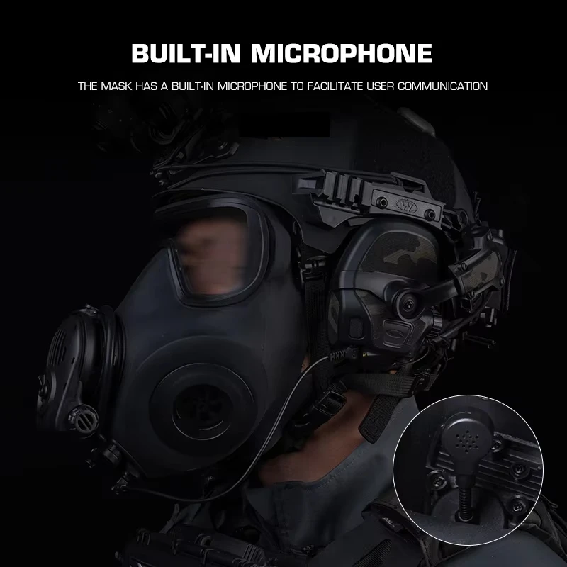 FM-53 GAS Mask Airsoft Helmet Set with Tactical Headset Night vision goggles model NVG Mount CS Game Hunting Shooting Cosplay - Detail 1