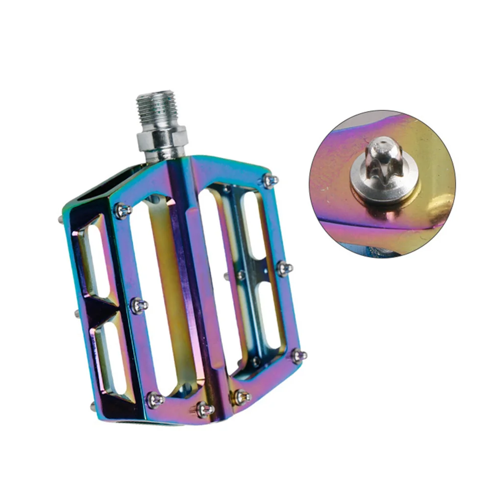 

1Pair Fashionable Aluminum Alloy Pedals Anti Slip Spikes Suitable for Road Fixed Gear Mountain Bikes Pedal Mountain Bike Pedal