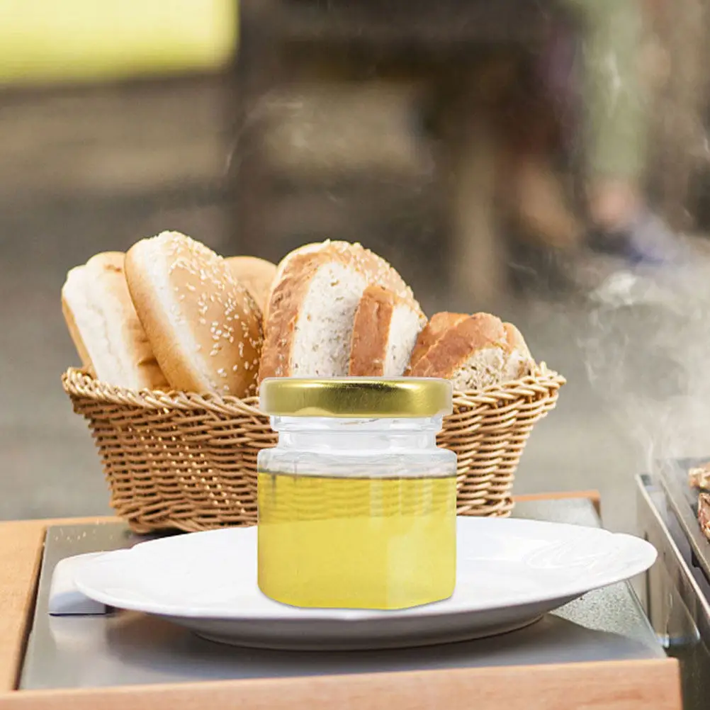 24Pcs Hexagon Glass Honey Jars Premium Clear Sealed Storage Containers Kitchen Jam Bottles Multi-Use Honey Pots