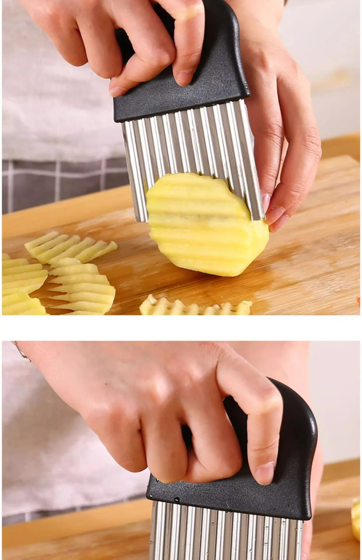1pcs corrugated knife stainless steel wolf tooth potato knife cutting potato wave knife kitchen and household vegetable cutting artifact fancy slicer, Women Jewelry Set Necklace Earrings Studs Ring Bracelet Anklet Boho Fashion Accessories