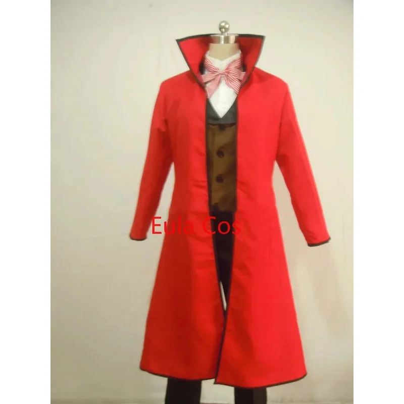 

Аниме Черный дворецкий Death Shinigami Grell Sutcliff, красная униформа для косплея, наряд Kuroshitsuji Grell Sutcliff, красные туфли с длинными волосами