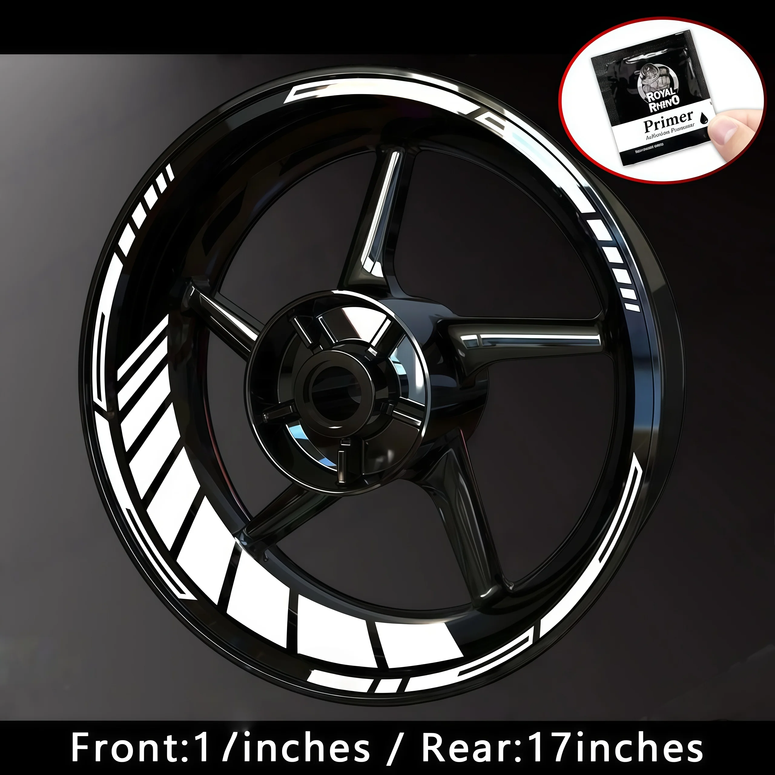 16 stks/vel voor 17in Motorfiets Hub Stickers Streep Waterdichte Vinyl Decals voor YAMAHA Honda Kawasaki Suzuki BMW KTM Triumph - afbeelding 1