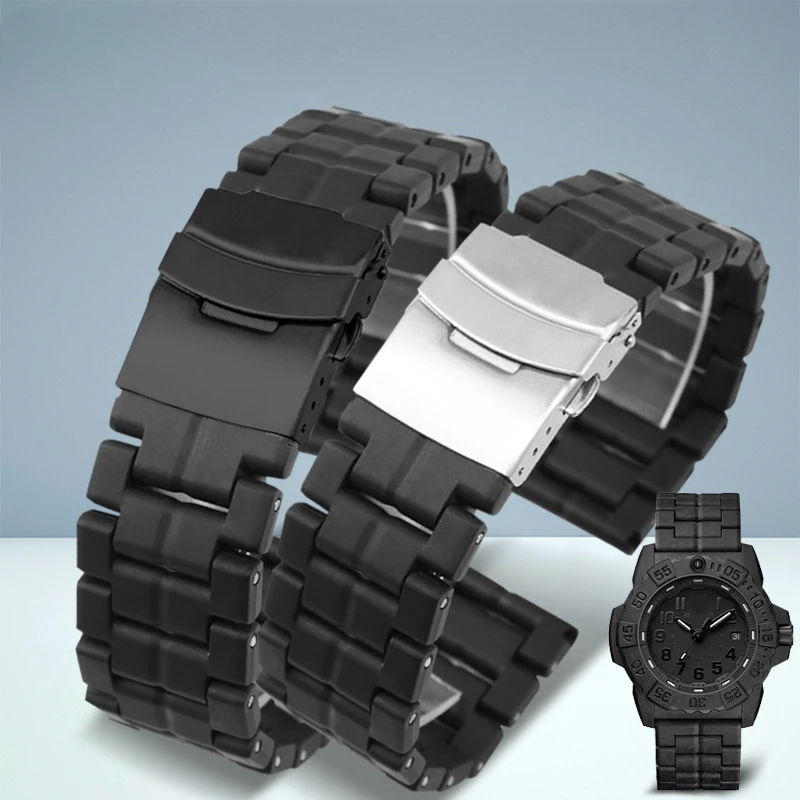Carbon Fiber Anti-Allergy Integrated 23mm Men's Accessories for Luminox 30513581 Plastic with Tool Comfort Steel Watch Strap
