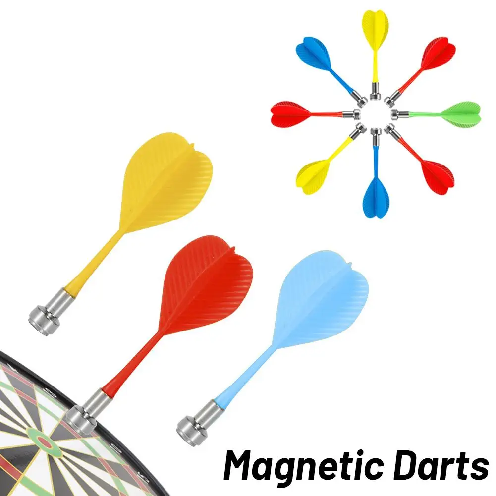 12Pcs Ersatz Magnetische Darts Kunststoff Flügel für Magnet Dartscheibe Ziel Spiel Spielzeug O7E2