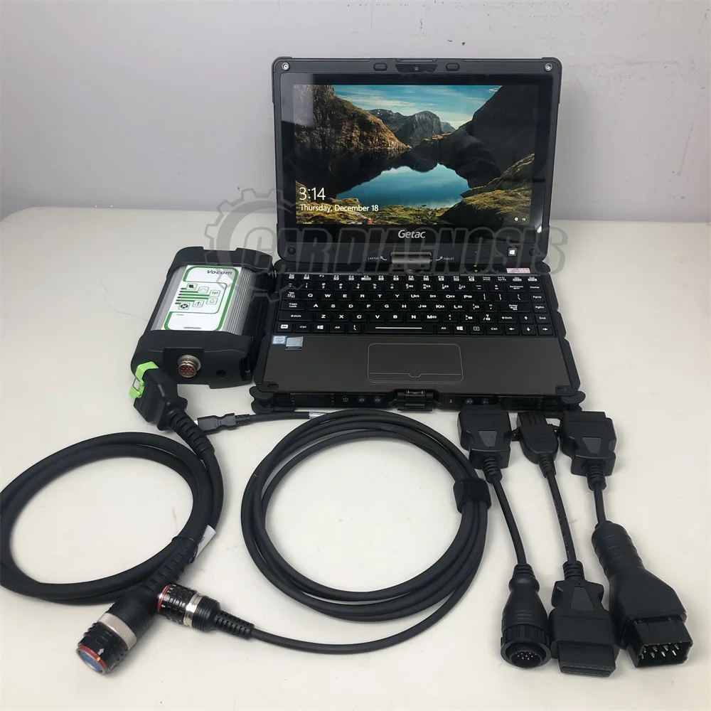 

laptop Vocom 88890300 Interface for Renault UD Mack Heavy Duty truck excavator Diagnostic Scanner tool ptt 2.8 premium tech tool