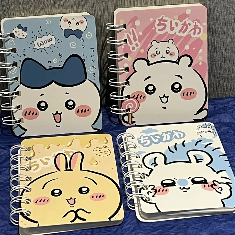 Kawaii Small Spiral Notebook Cute Rabbit Cat Bear Character A7 Pocket Lined Notepad Portable Mini Journal Gift for Girls